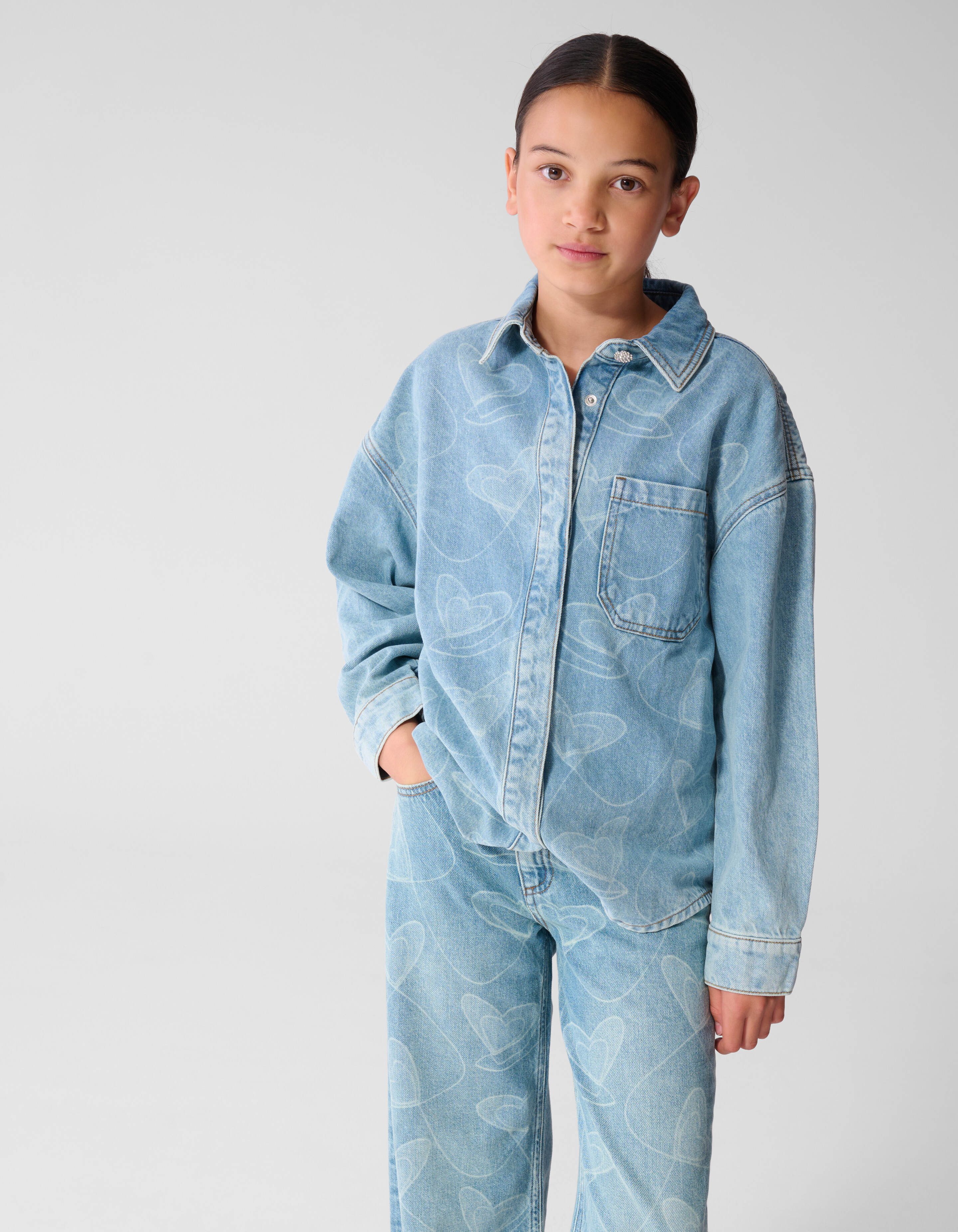 Denimbluse mit Herzprint SHOEBY GIRLS