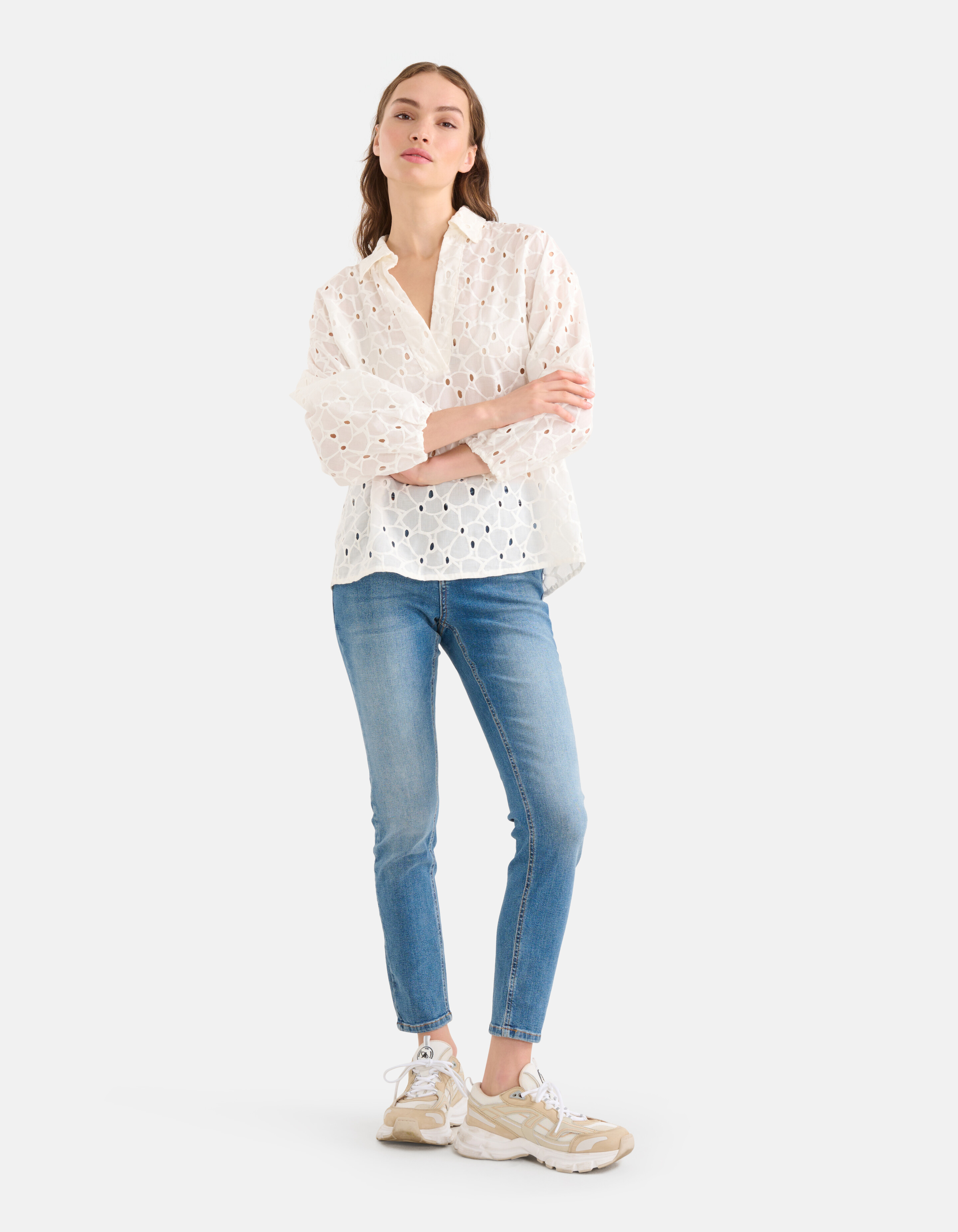 Broderie Blouse Gebroken Wit SHOEBY WOMEN