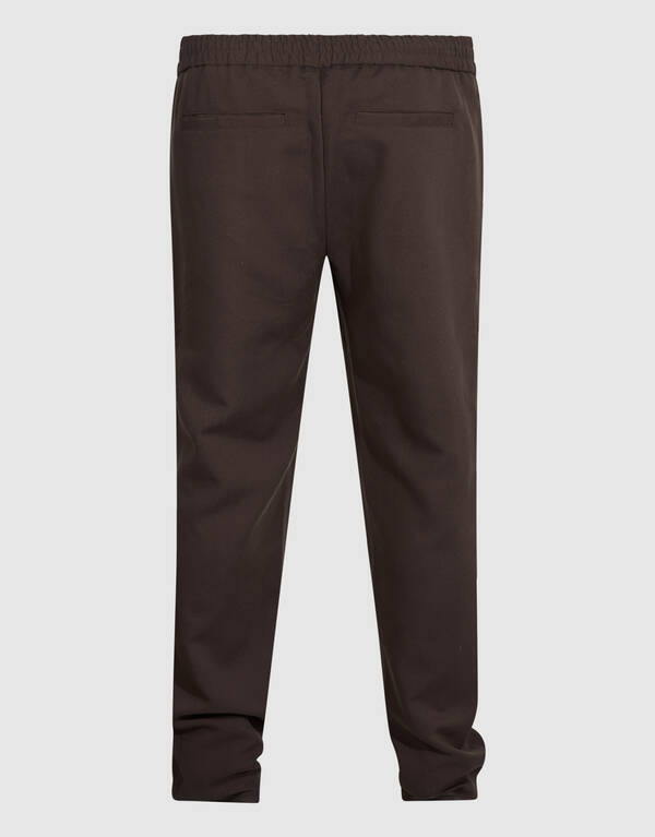 Straight Fit Pintuck Hose Dunkelbraun SHOEBY MEN