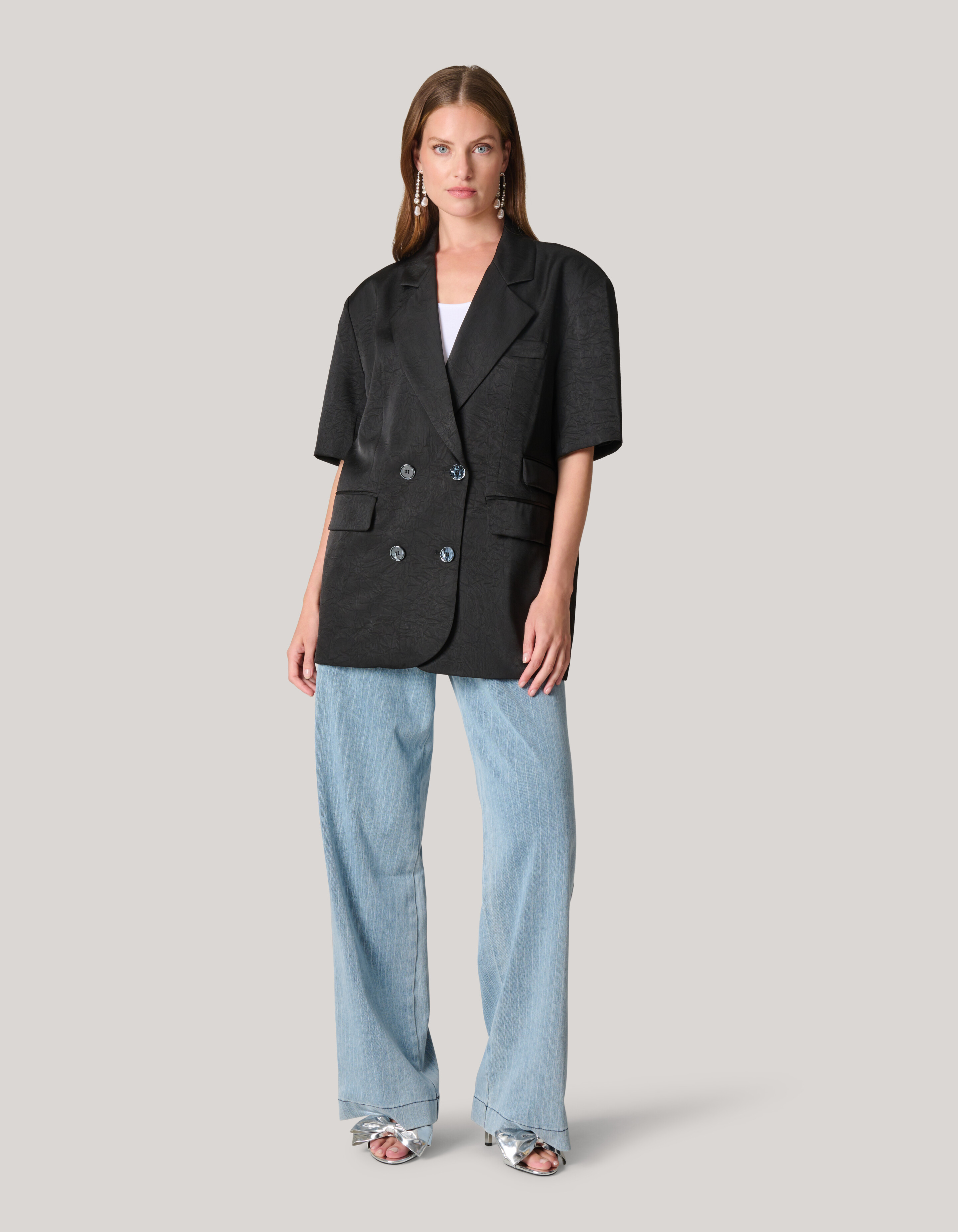 Übergroßer Blazer mit kurzen Ärmeln Schwarz SHOEBY WOMEN