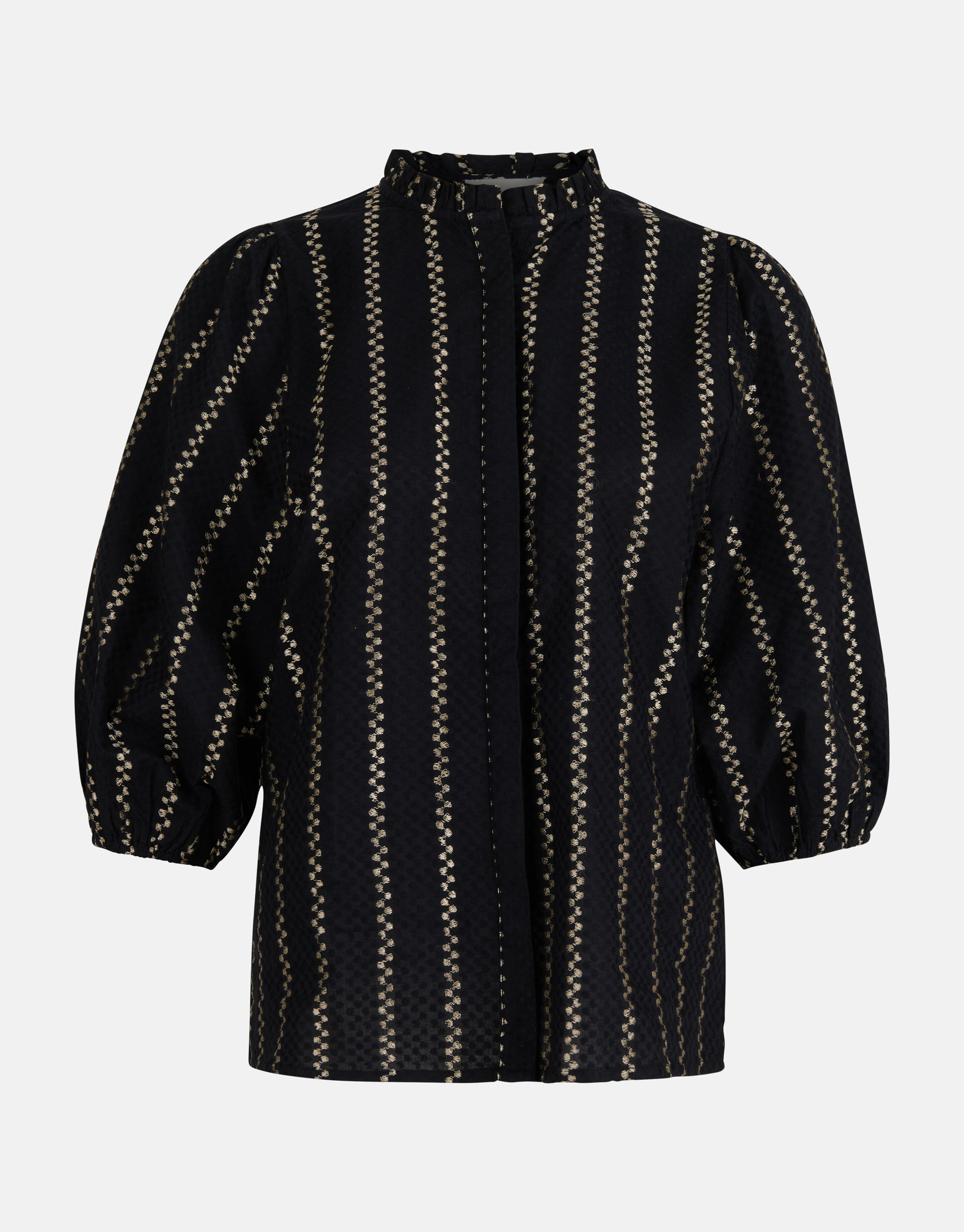 Besticktes Print-Top Schwarz SHOEBY WOMEN