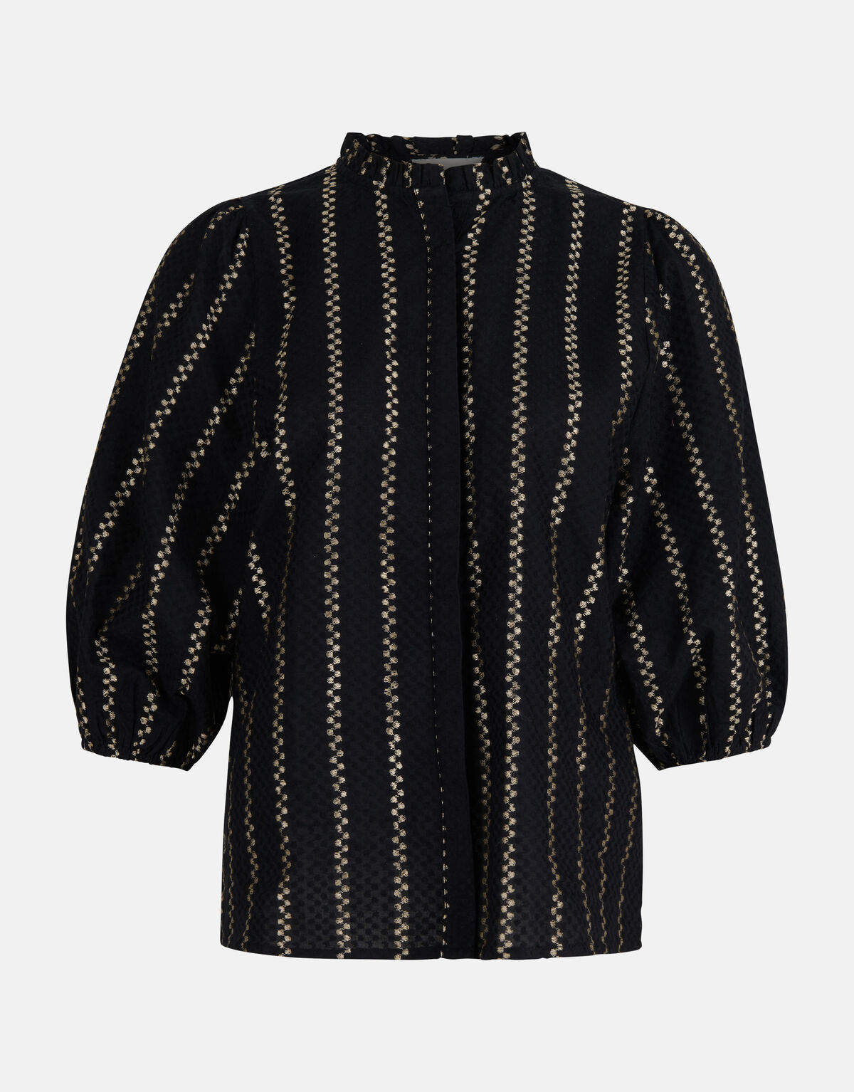 Besticktes Print-Top Schwarz SHOEBY WOMEN