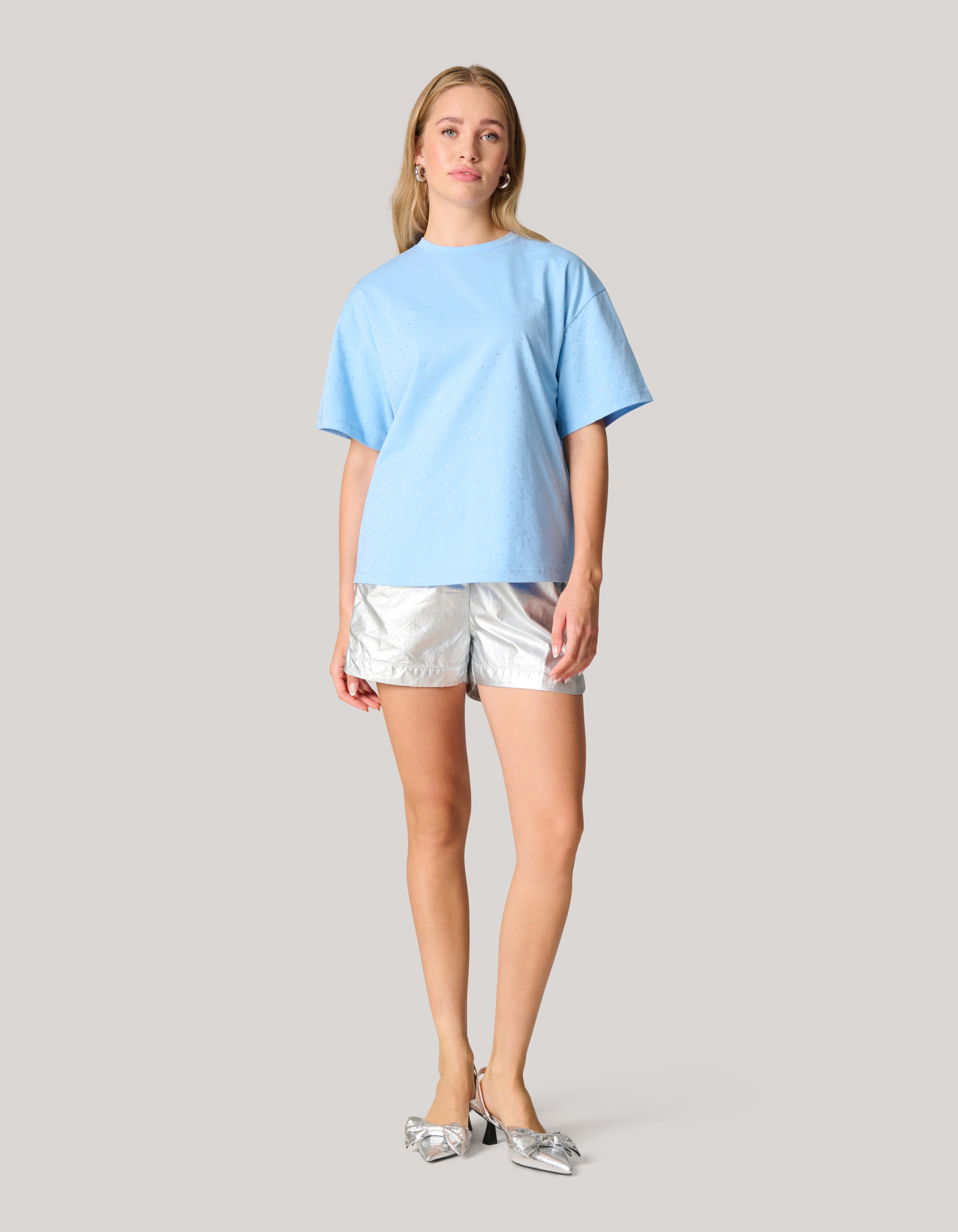 Strass-T-Shirt Hellblau SHOEBY WOMEN