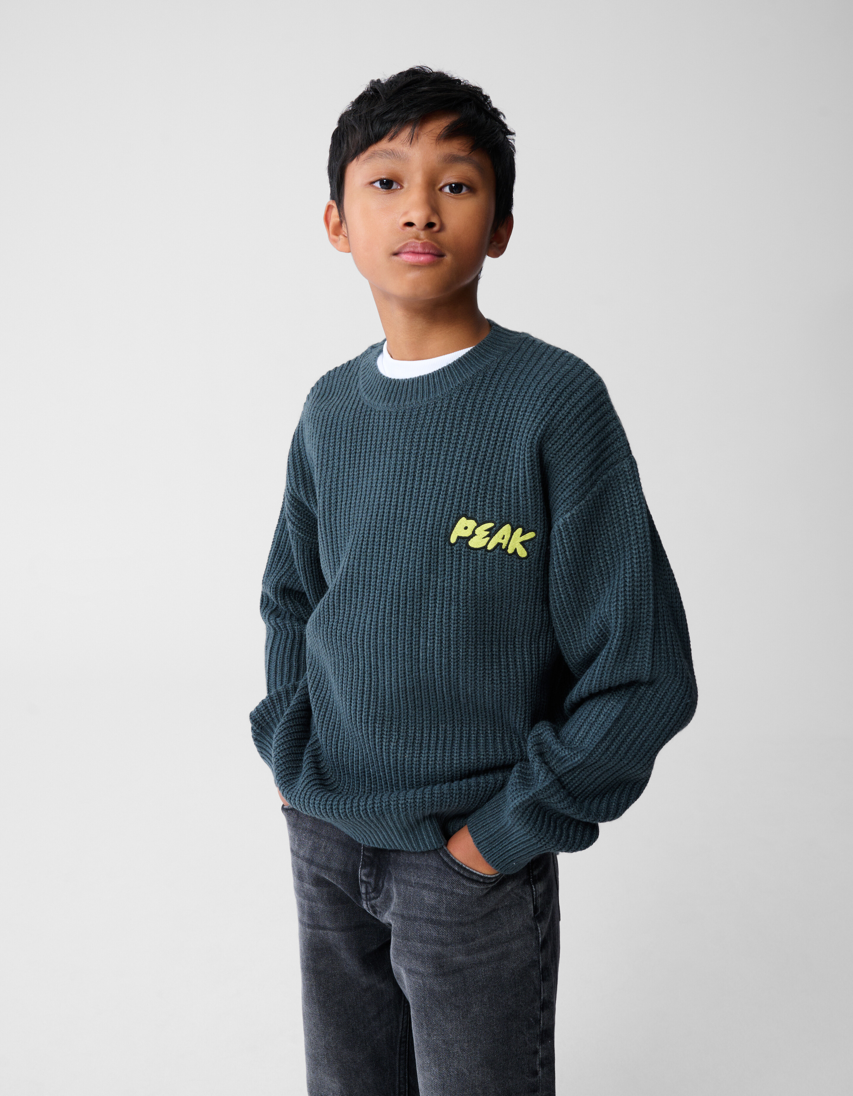 Peak Stickerei Strickpullover Grün SHOEBY BOYS