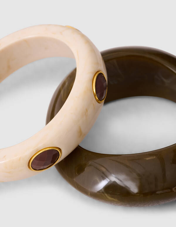 Big Stone Armreif-Set Braun SHOEBY ACCESSOIRES