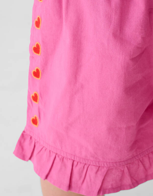 R&uuml;schen-Herz-Shorts Rosa SHOEBY GIRLS