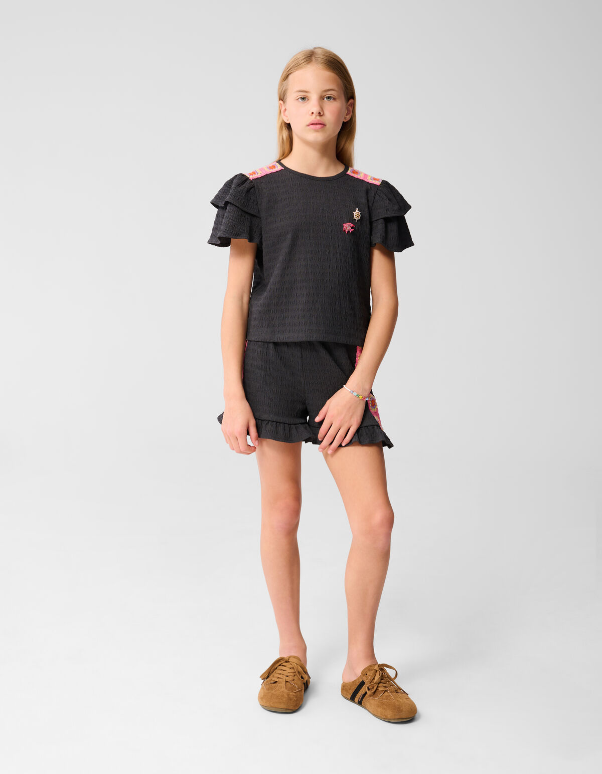 Crinkle Top Dunkelgrau SHOEBY GIRLS