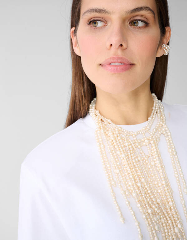 Blumen-T-Shirt Wei&szlig; SHOEBY WOMEN