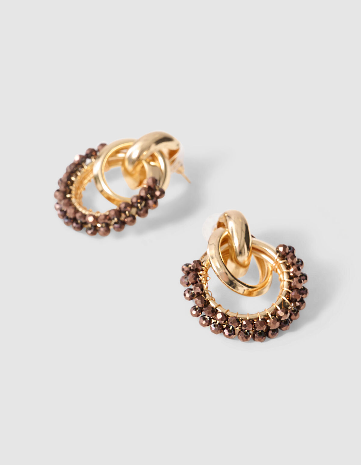 Perlenohrringe Gold/Grau SHOEBY ACCESSOIRES