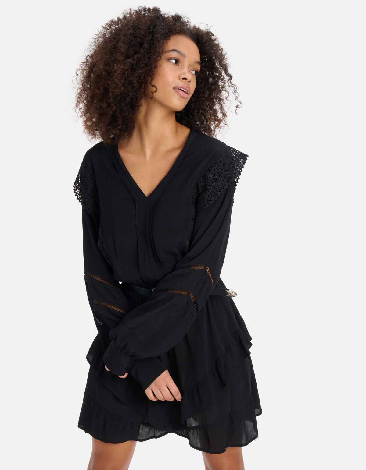 Spitzen-Bandkleid Schwarz SHOEBY WOMEN