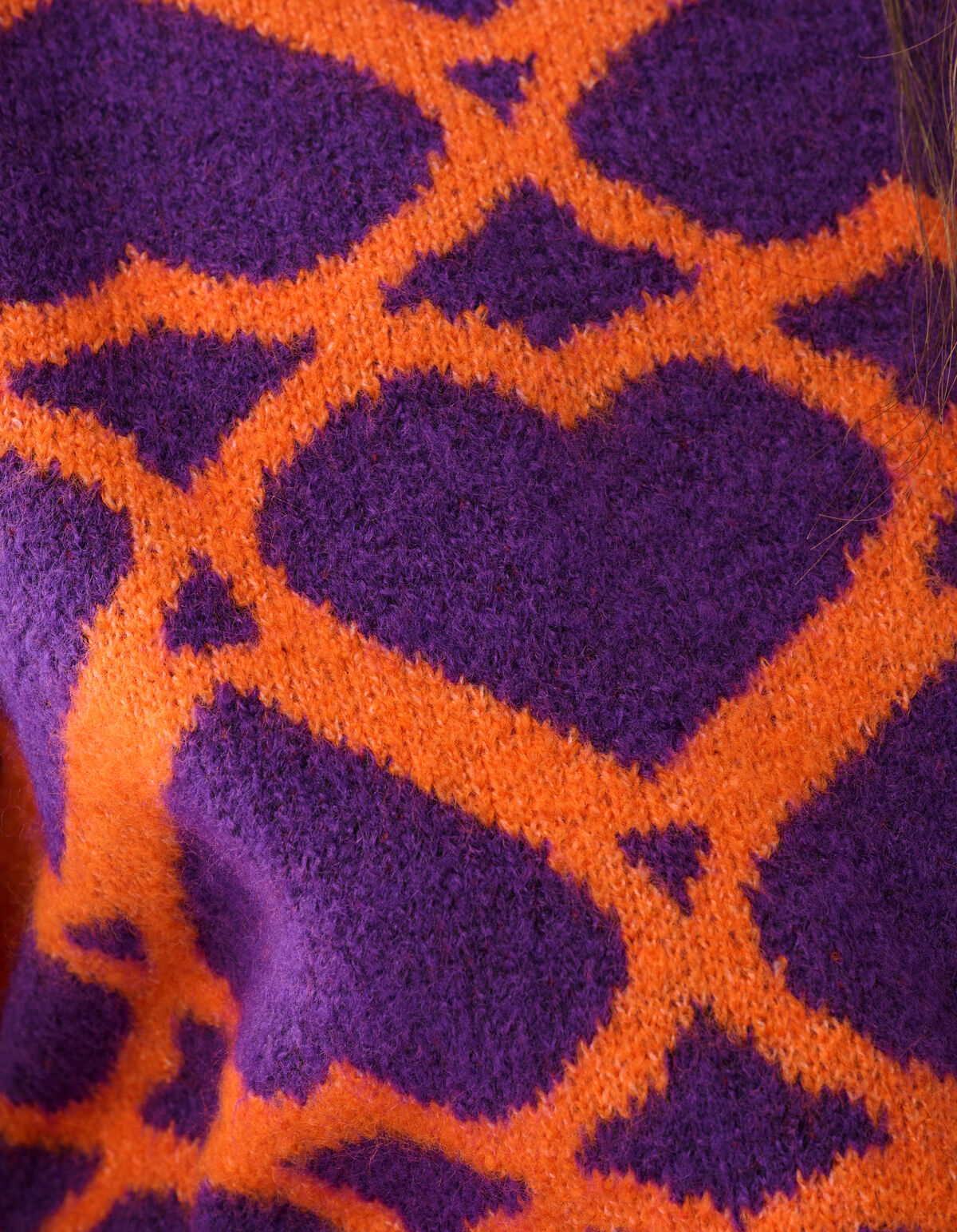 Heart Printed Sweater Purple von Furmey SHOEBY WOMEN