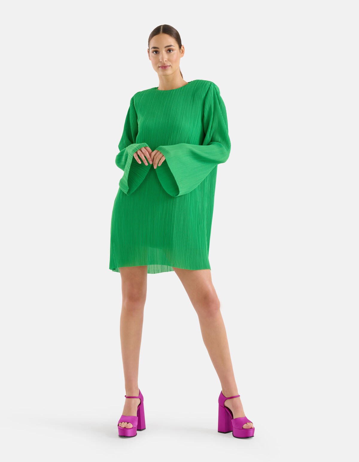 Plissee-Kleid Grün SHOEBY WOMEN