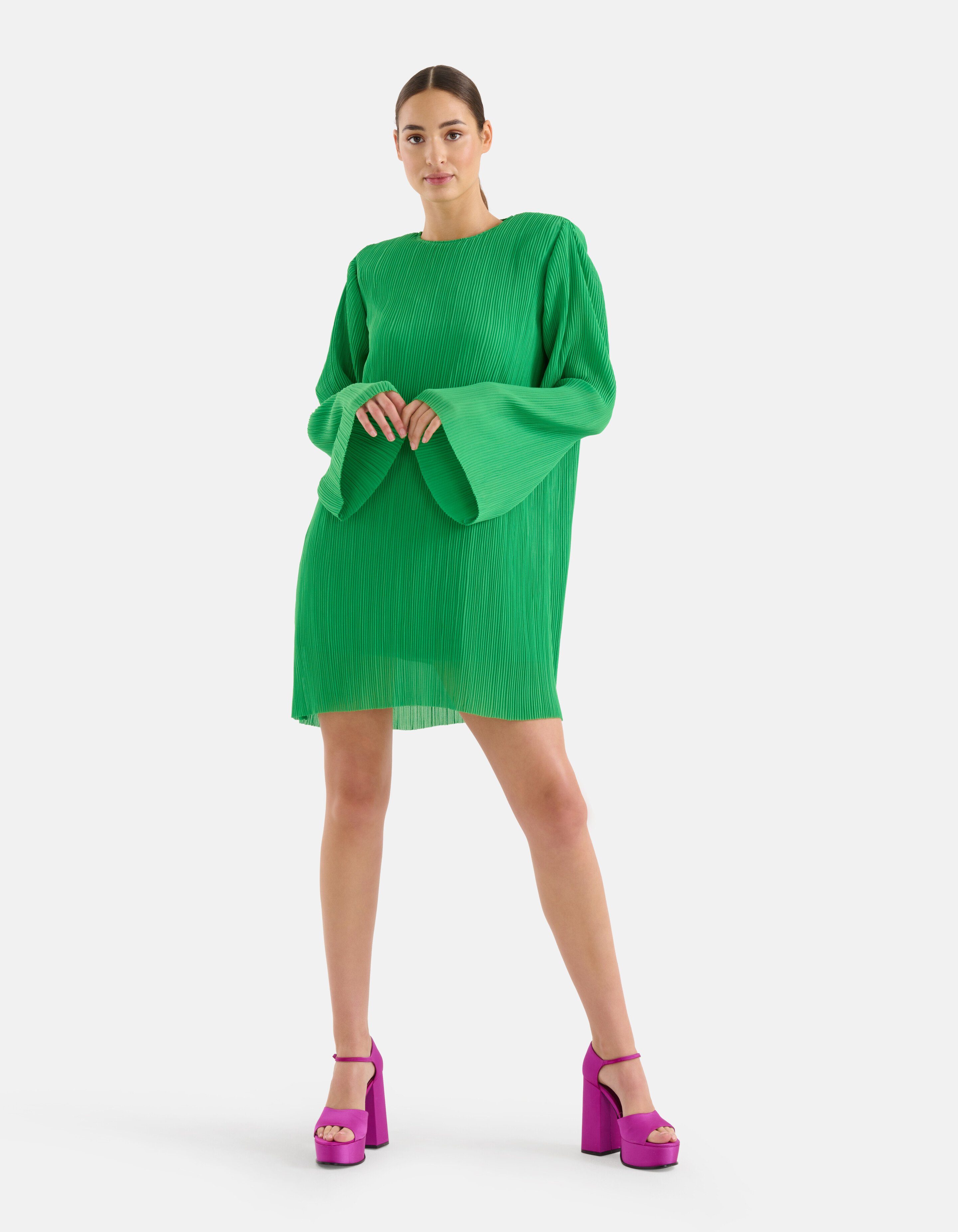 Plissee-Kleid Grün SHOEBY WOMEN