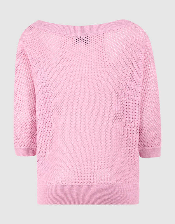 Glitzer Ajour Pullover Rosa SHOEBY WOMEN