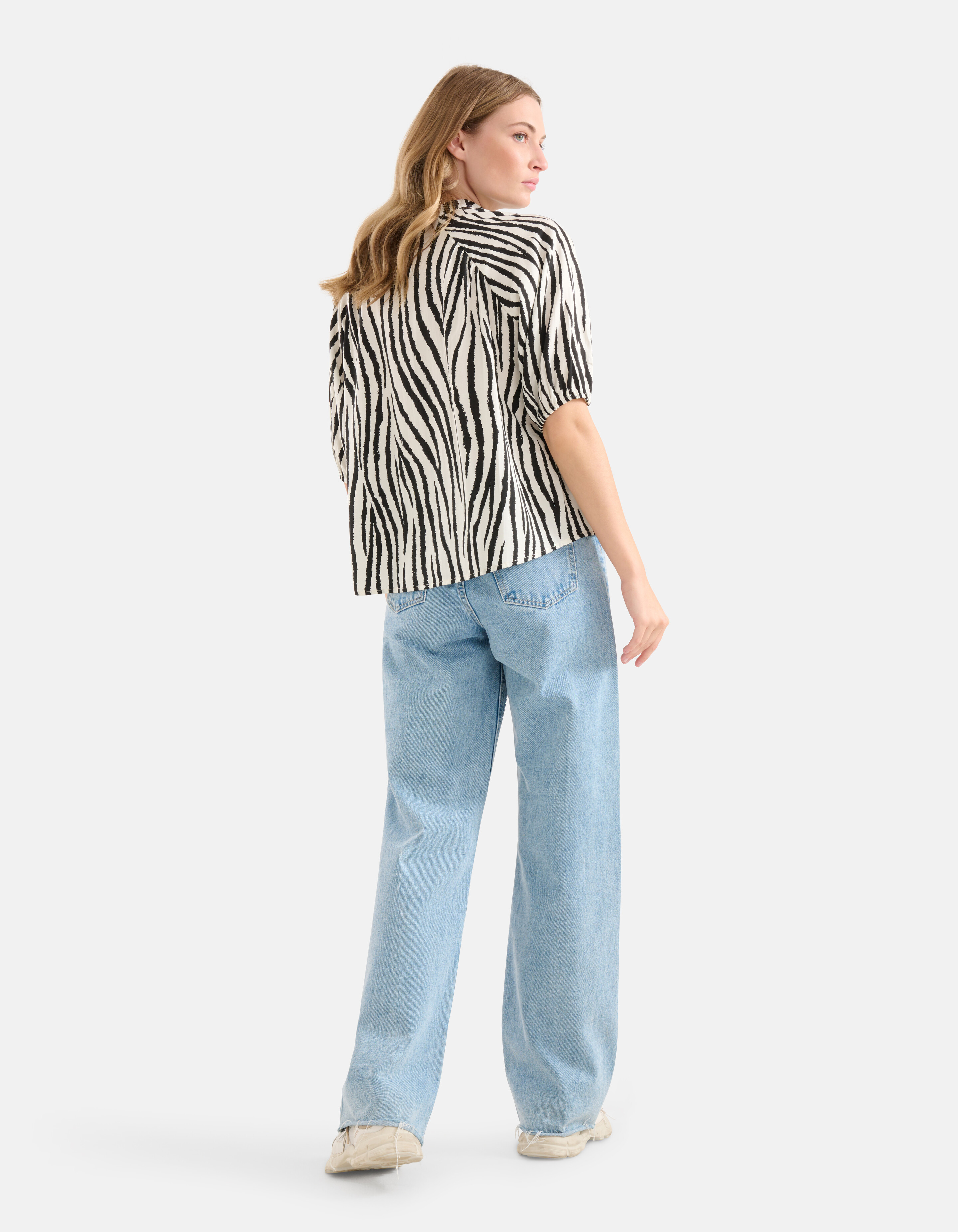 Bluse mit Zebradruck Schwarz/Weiß SHOEBY WOMEN