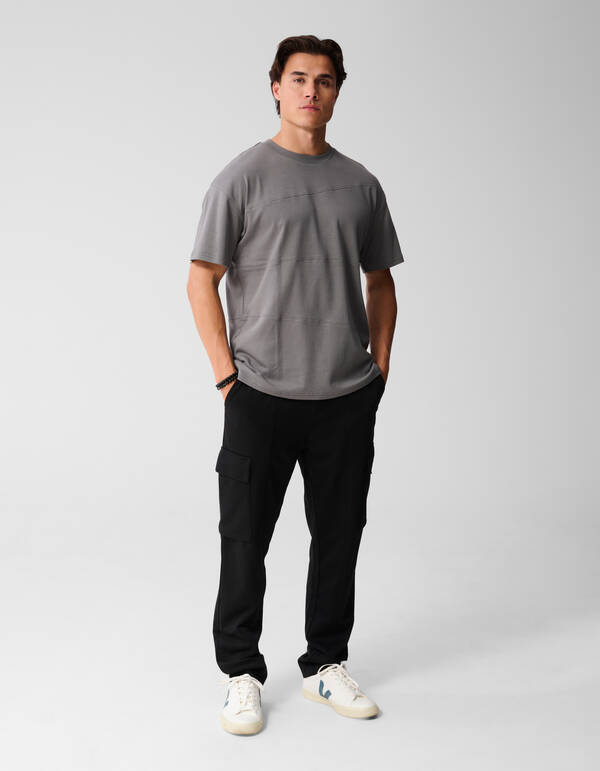 Mixed Lines Kunstwerk T-Shirt Dunkelgrün SHOEBY MEN