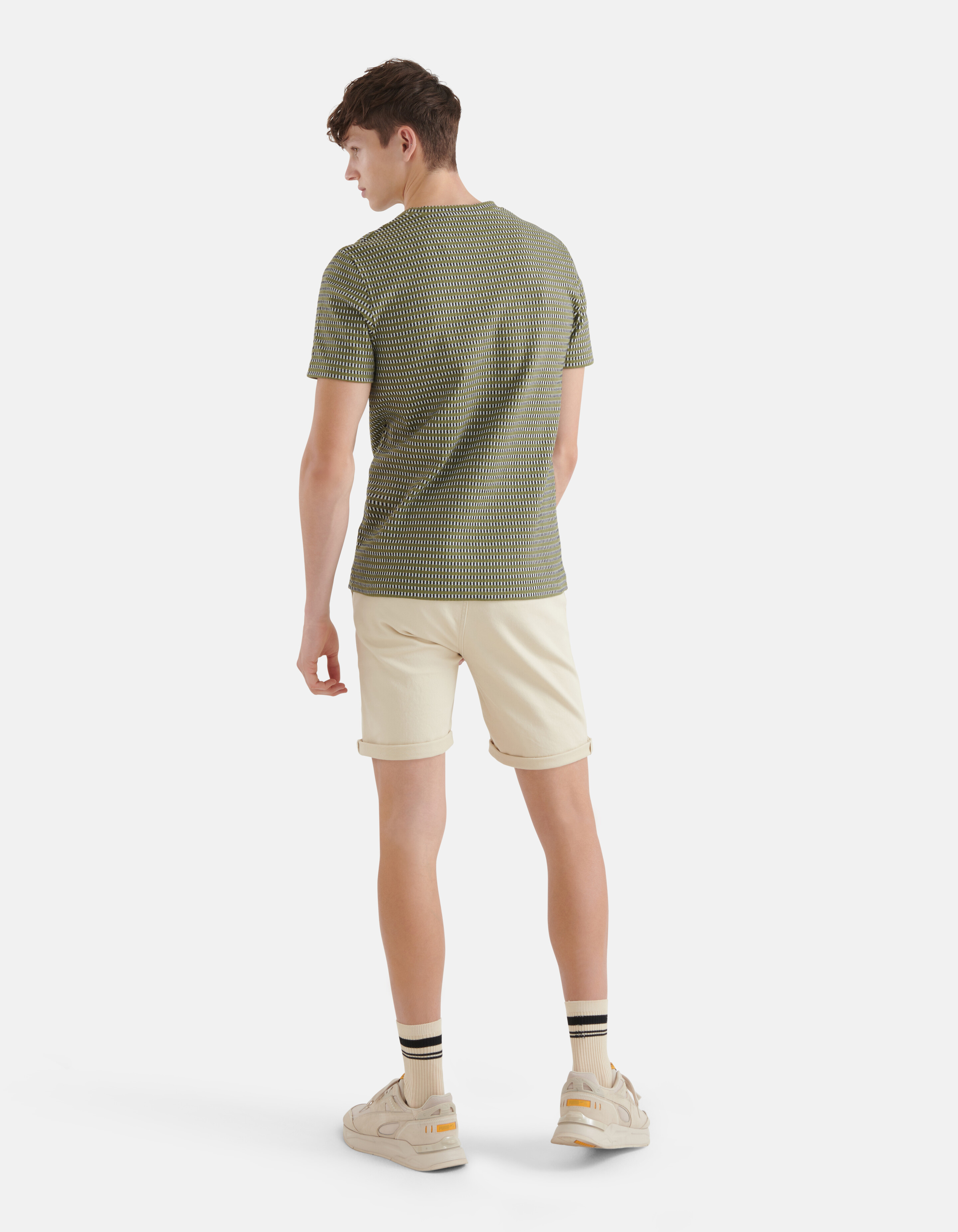 Struktur-T-Shirt Dunkelgrün SHOEBY MEN