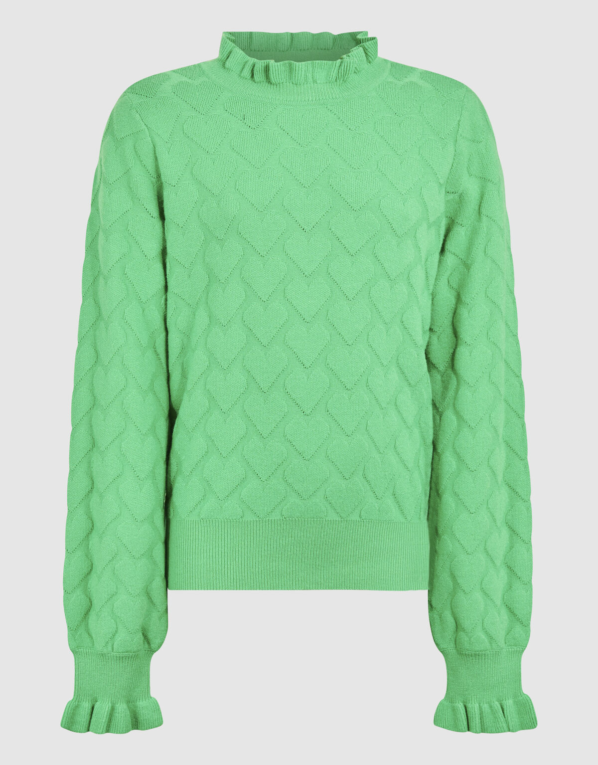 Stricktop mit Herzmotiv Grün SHOEBY GIRLS