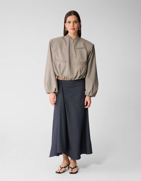 Maxirock mit Karomuster Dunkelgrau SHOEBY WOMEN