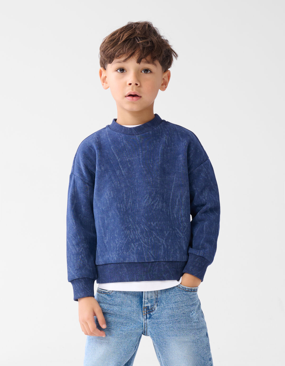Bedruckter Pullover Dunkelblau SHOEBY BOYS