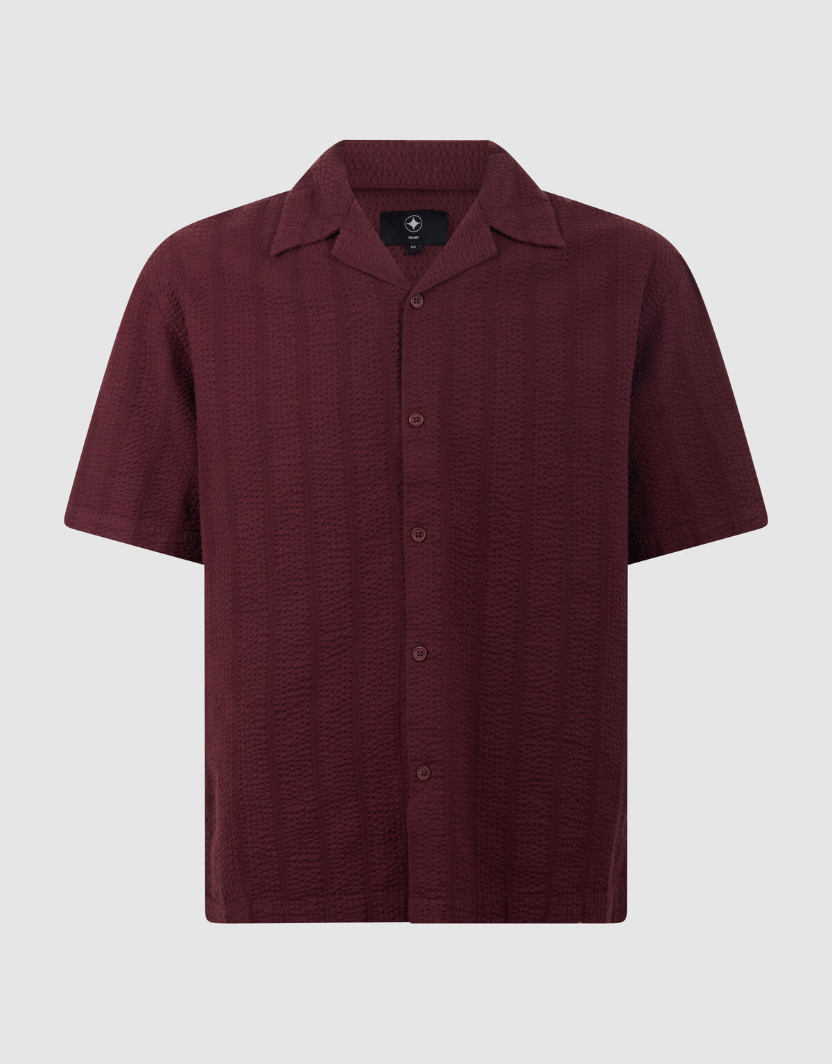 Seersucker-Streifenhemd Dunkelrot SHOEBY MEN