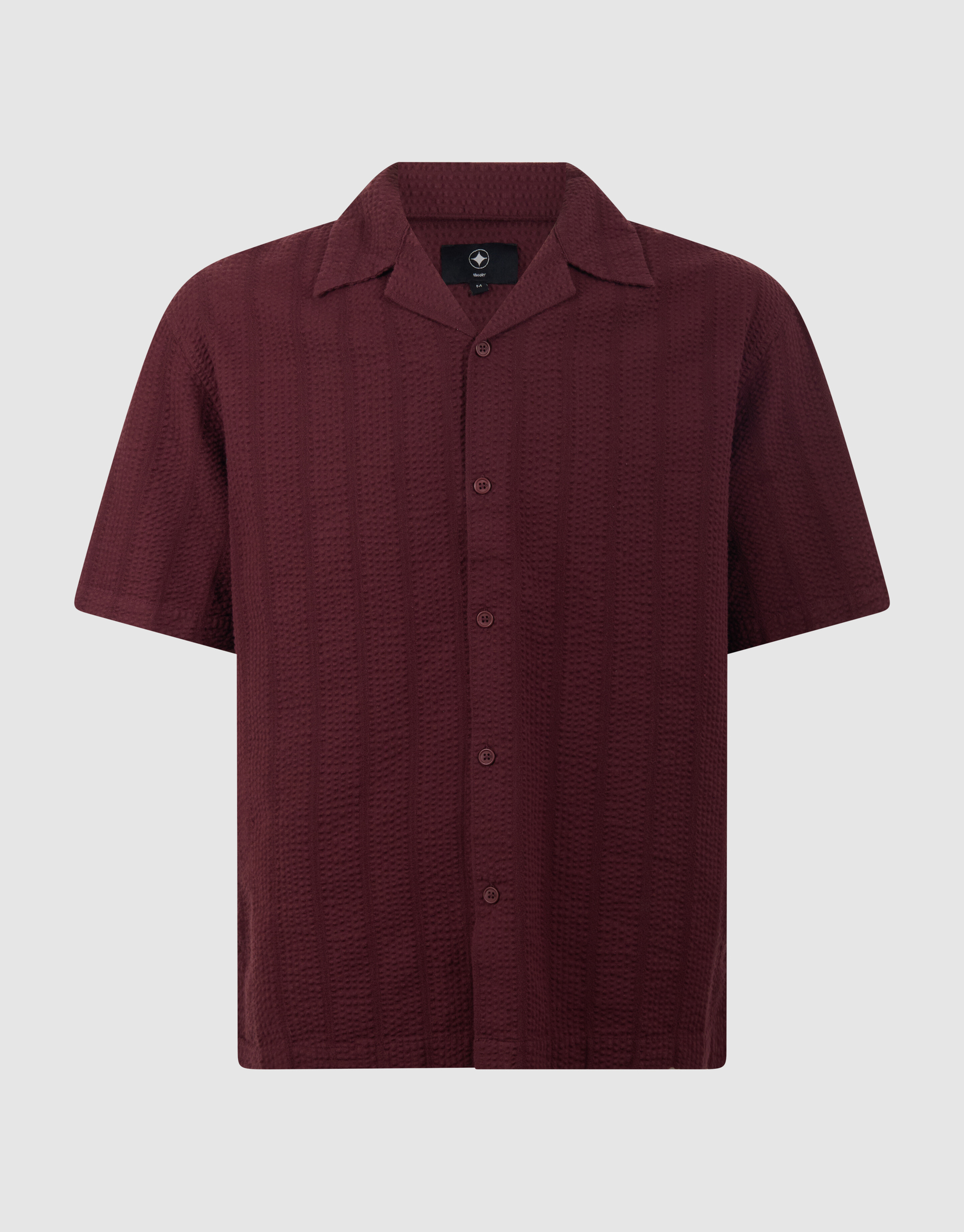 Seersucker-Streifenhemd Dunkelrot SHOEBY MEN