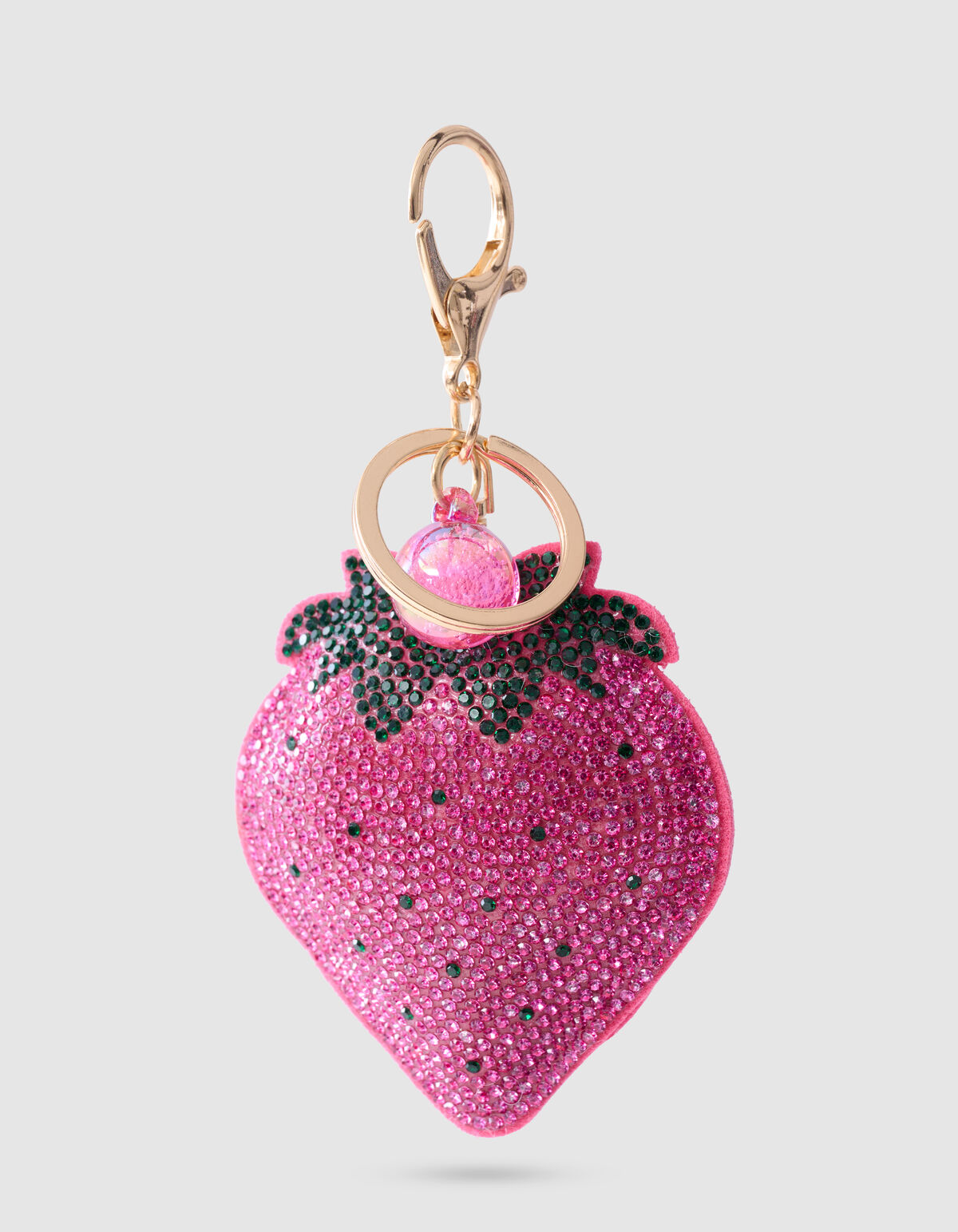 Strass Erdbeere Schl&uuml;sselanh&auml;nger Rosa SHOEBY ACCESSOIRES