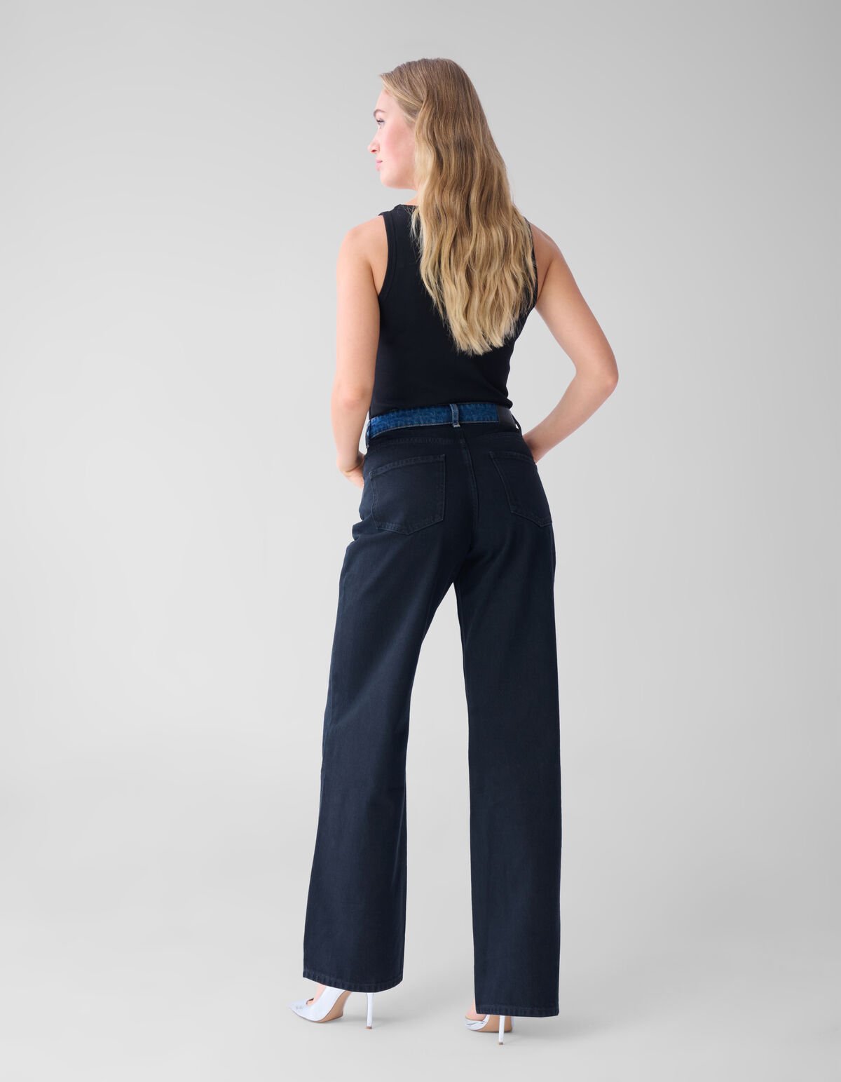 Zweifarbige Jeans mit weitem Bein Dunkelblau SHOEBY WOMEN