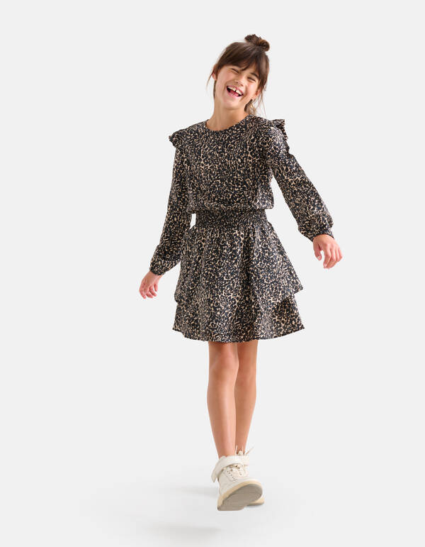Abstraktes Printkleid Braun SHOEBY GIRLS