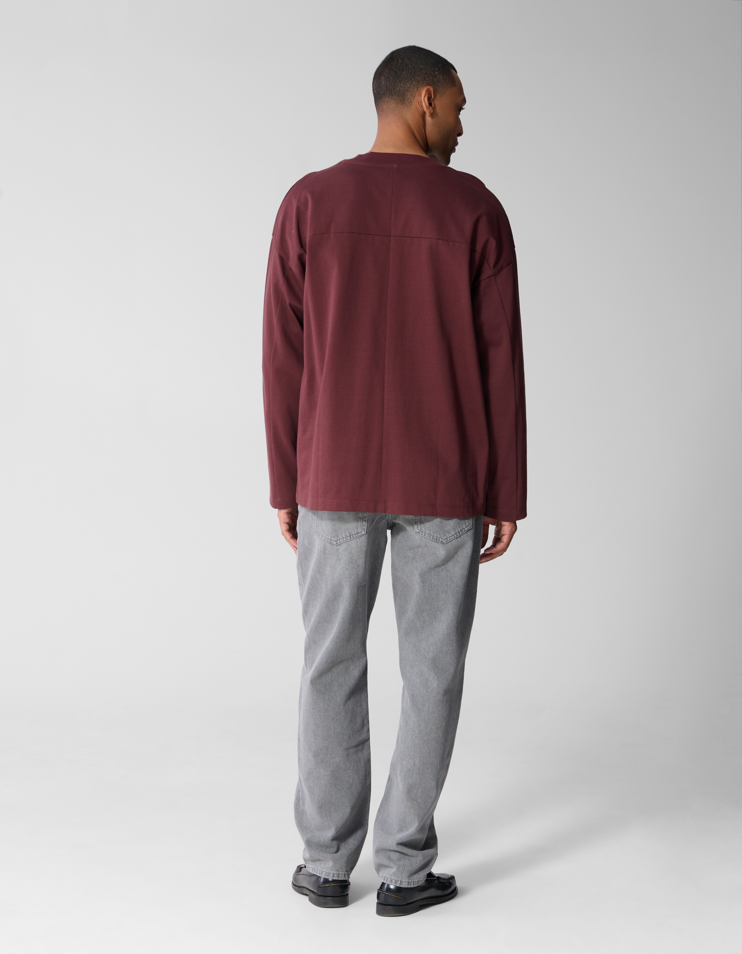 Basic Relaxed Fit Langarmshirt Rot SHOEBY MEN