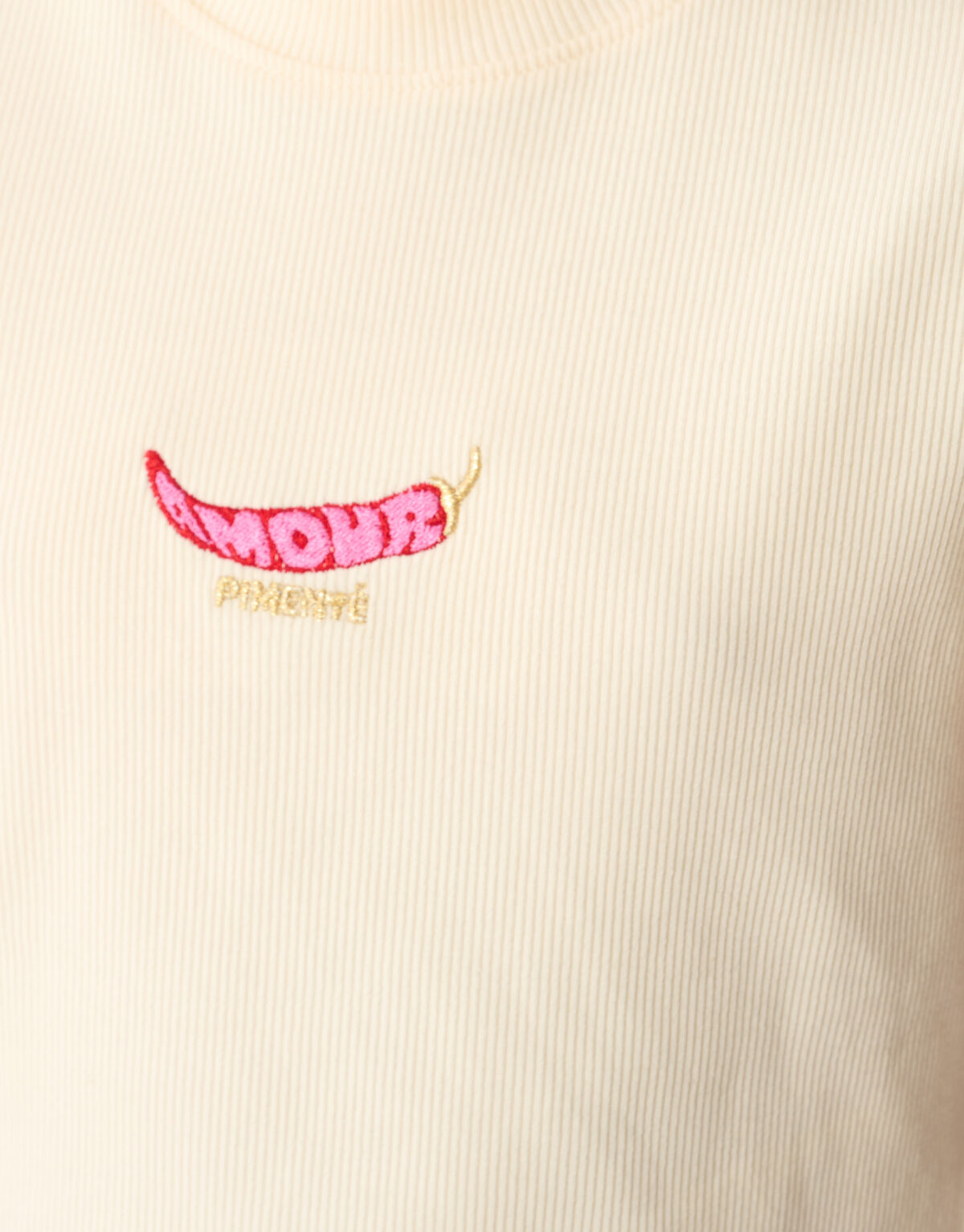 Rib Pepper Crop Top Gebrochenes Wei&szlig; SHOEBY GIRLS