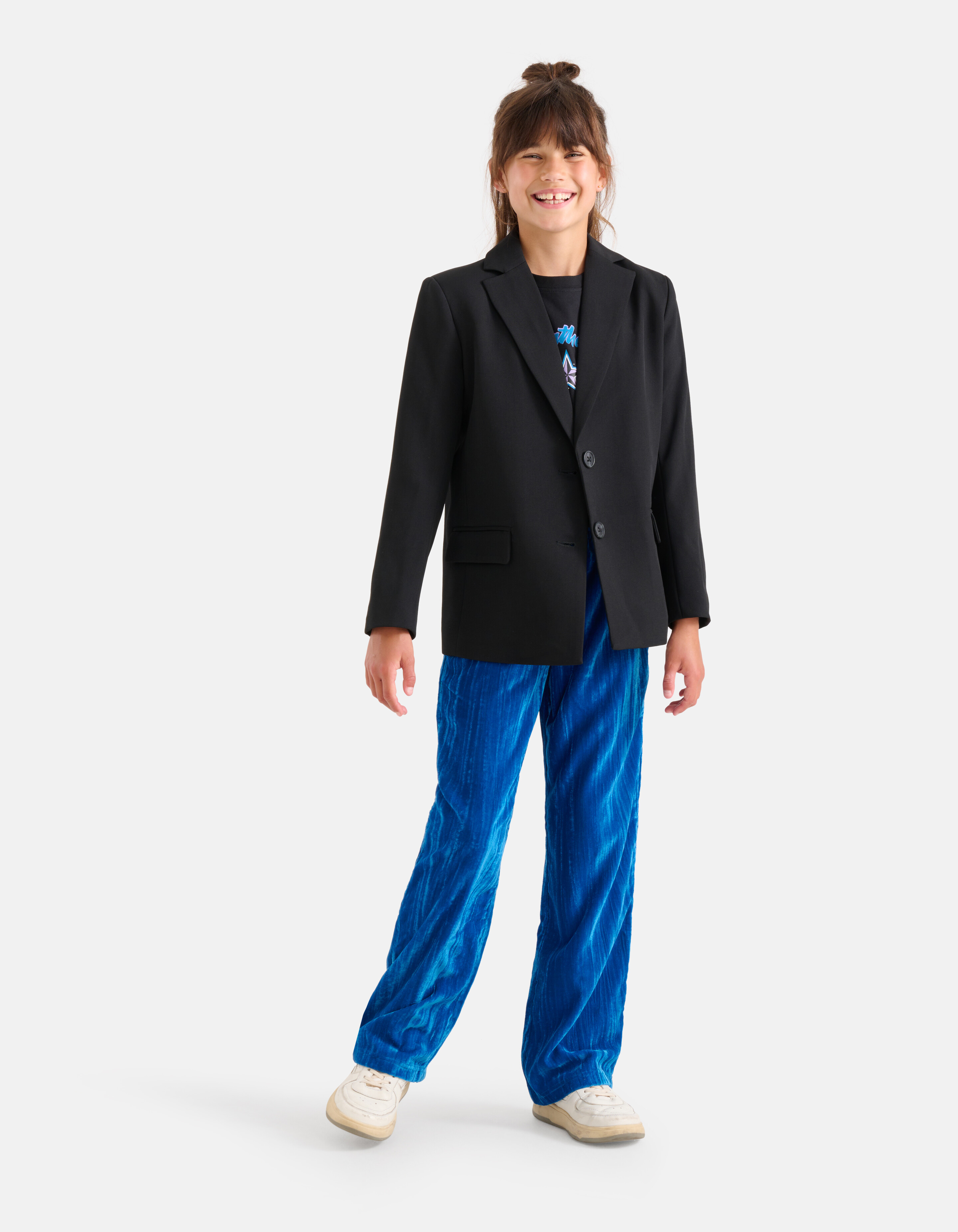 Weite Hose aus Samt Blau SHOEBY GIRLS