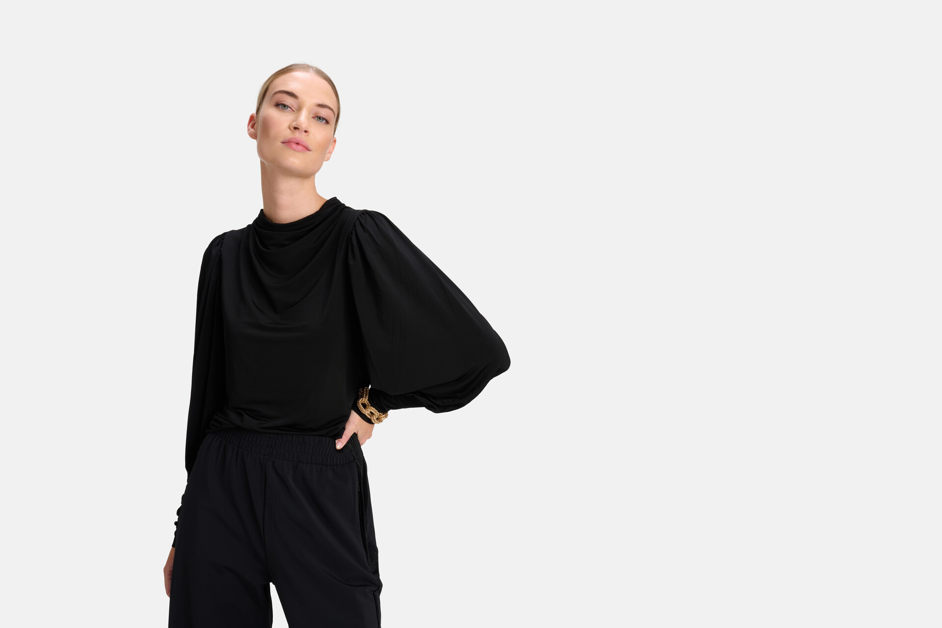 Wasserfall-Top Schwarz By Mieke SHOEBY WOMEN