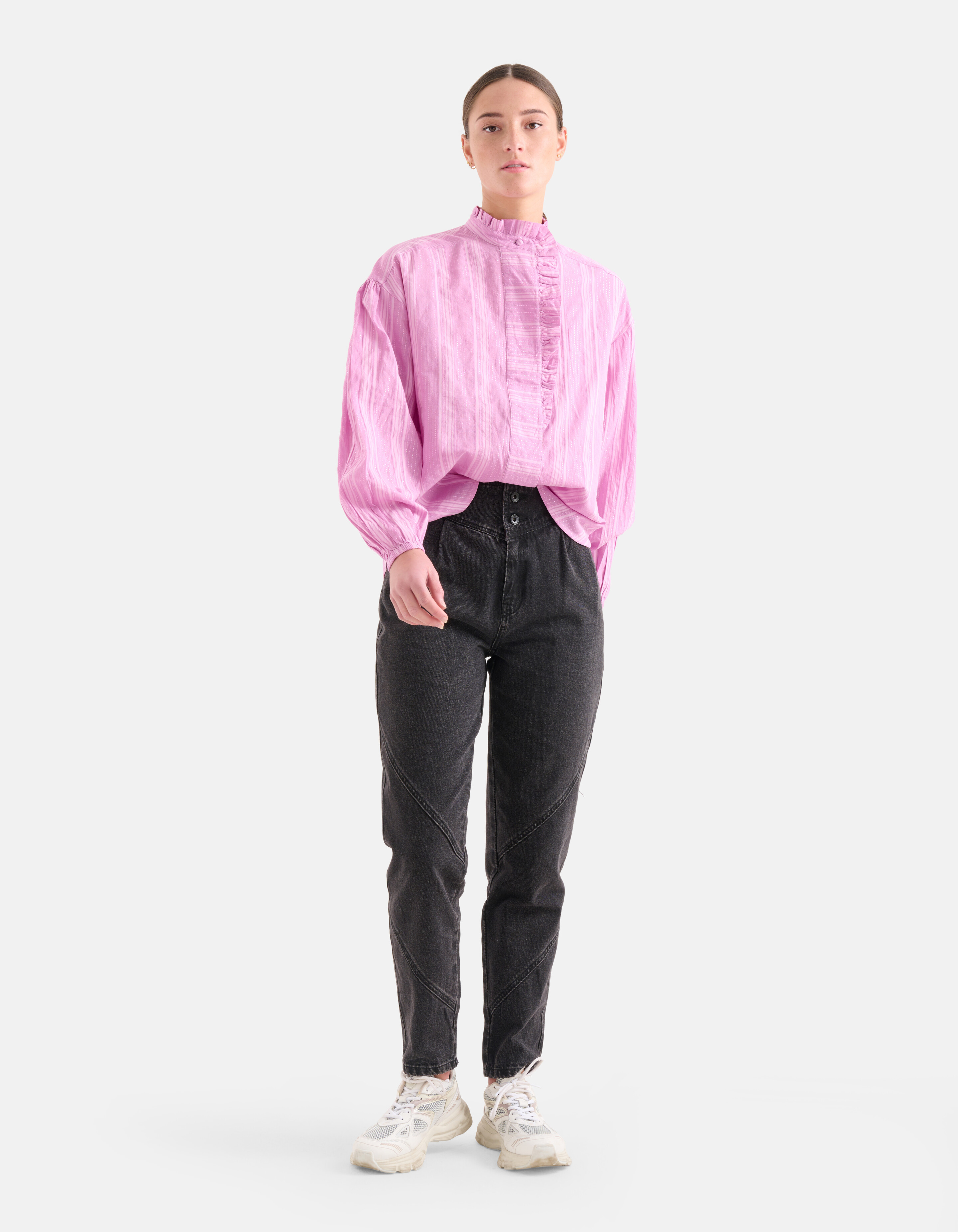 Gestreifte Lurexbluse Rosa SHOEBY WOMEN
