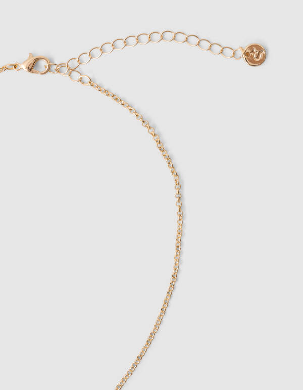 Goldfarbene Halskette mit Blumenanh&auml;nger SHOEBY ACCESSOIRES