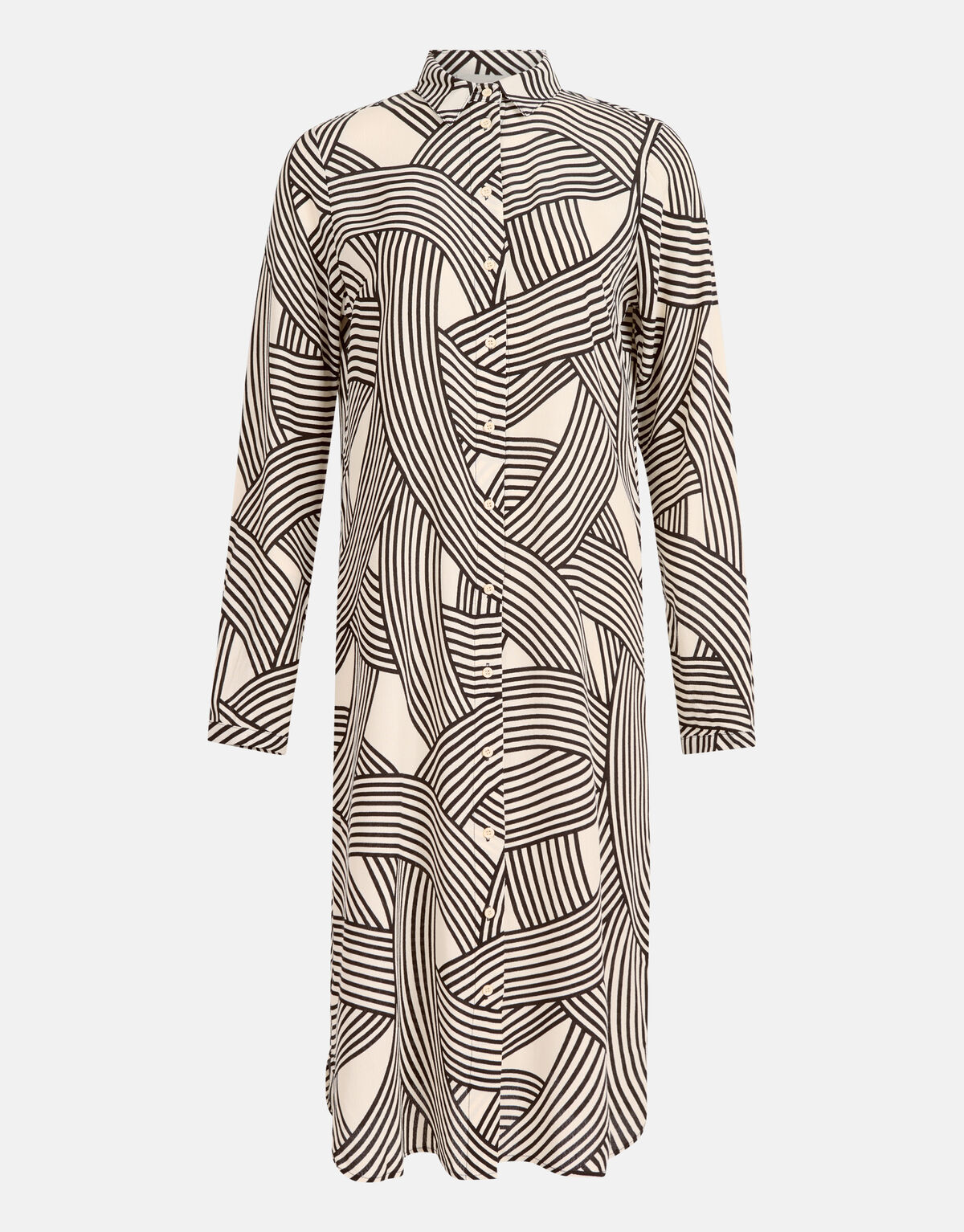 Printed Midi Jurk Gebroken Wit SHOEBY WOMEN