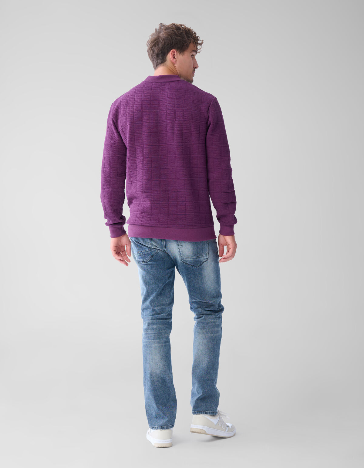 Struktur Pullover Dunkelrot SHOEBY MEN