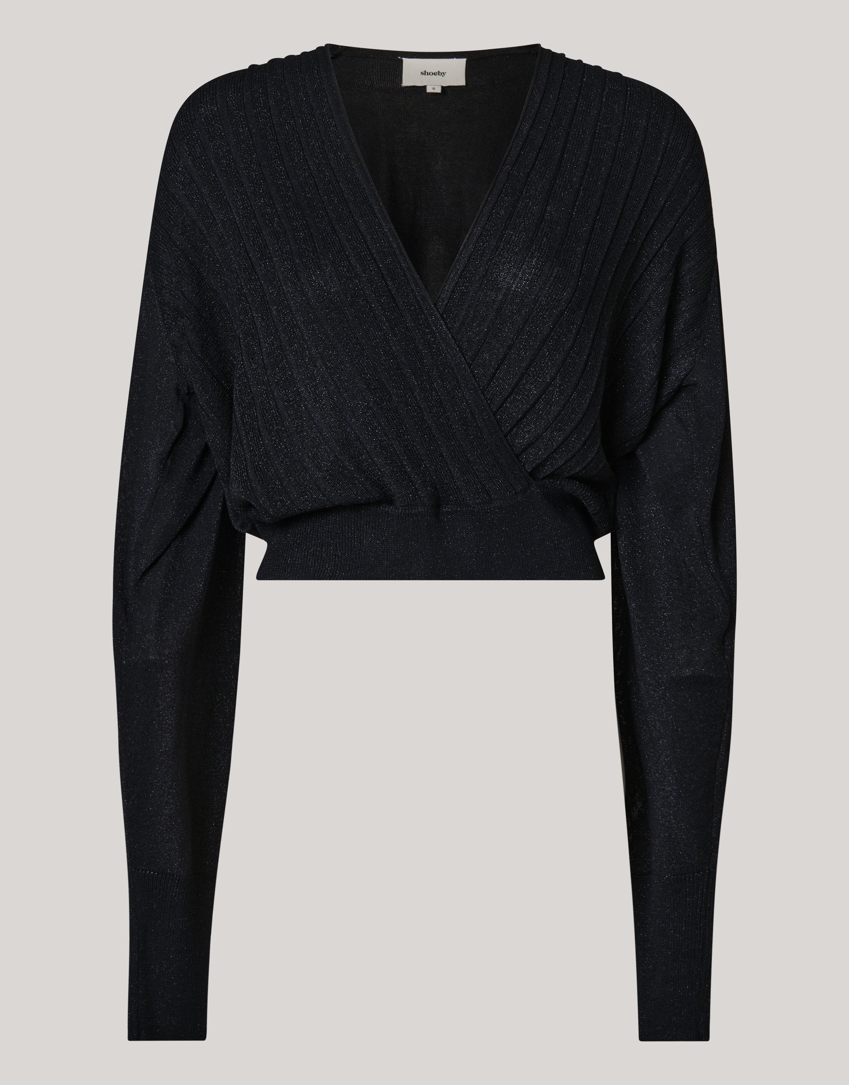 Pullover mit Glitzer-Revers Schwarz SHOEBY WOMEN