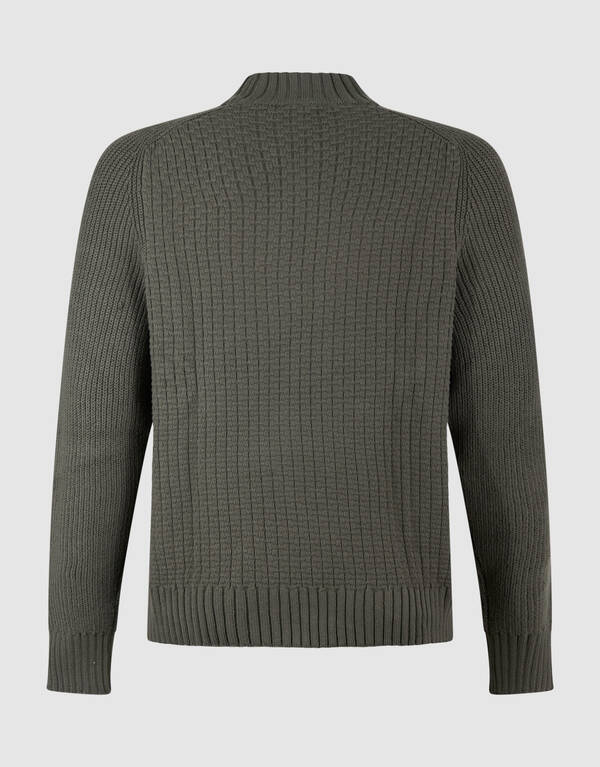 Struktur Strickpullover Dunkelgrün SHOEBY MEN