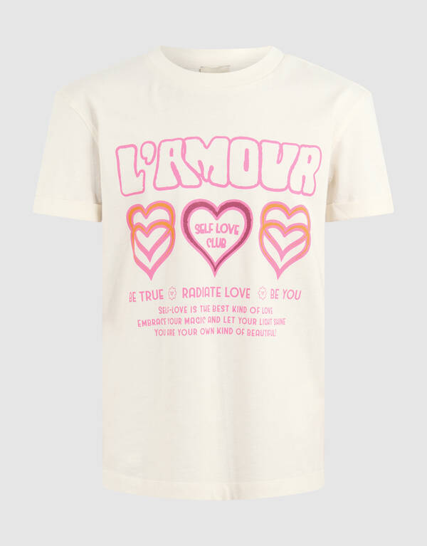 L'amour Artwork T-shirt Off Wei&szlig; SHOEBY GIRLS