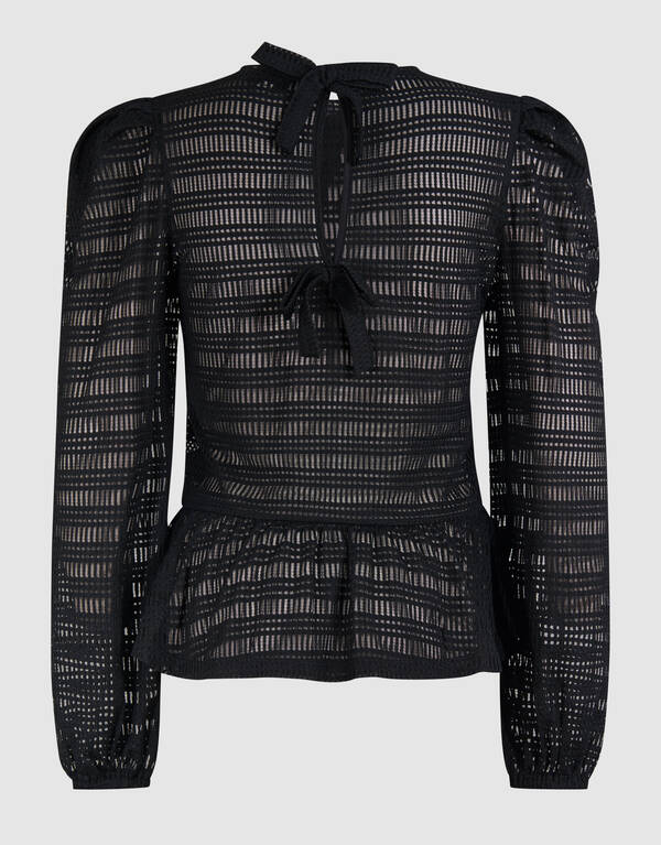 Mesh-Struktur Top Schwarz SHOEBY WOMEN