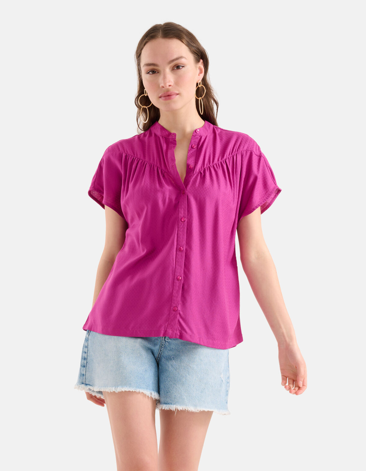 Relaxed Fit Top Dunkelrosa SHOEBY WOMEN