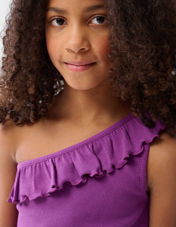 Ein-Schulter-Rüschen-Top Lila SHOEBY GIRLS