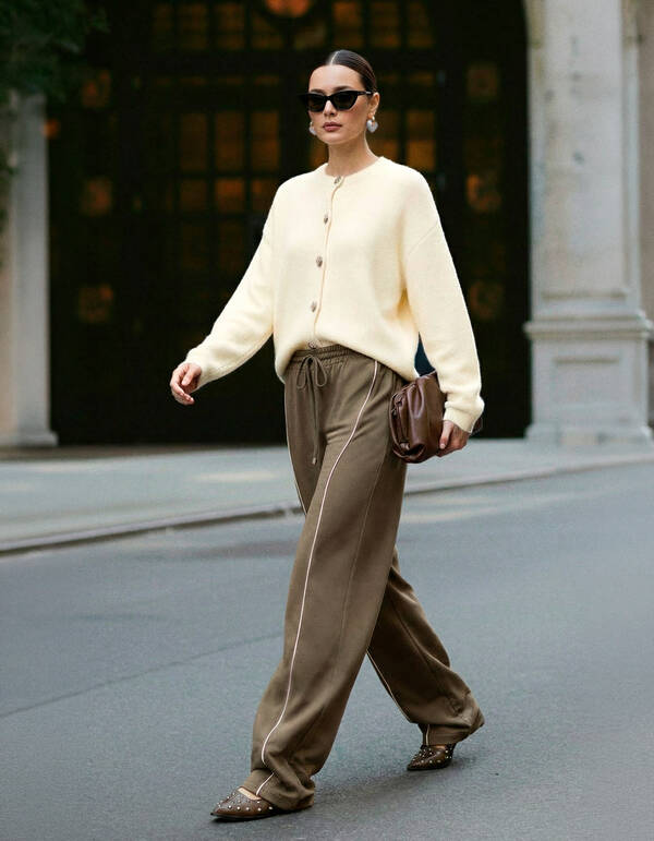 Wave Wide-Leg-Hose Gr&uuml;n SHOEBY WOMEN