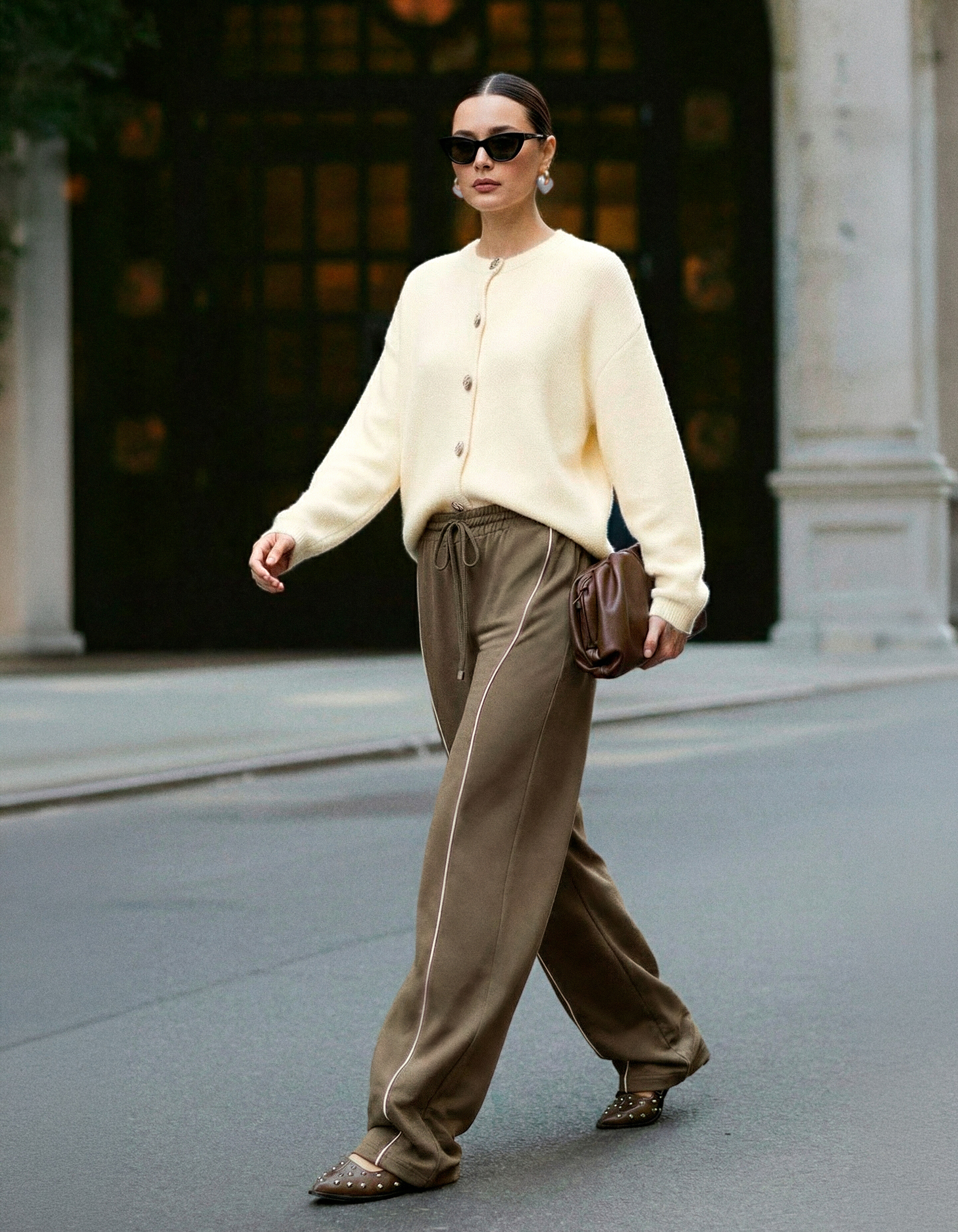 Wave Wide-Leg-Hose Gr&uuml;n SHOEBY WOMEN