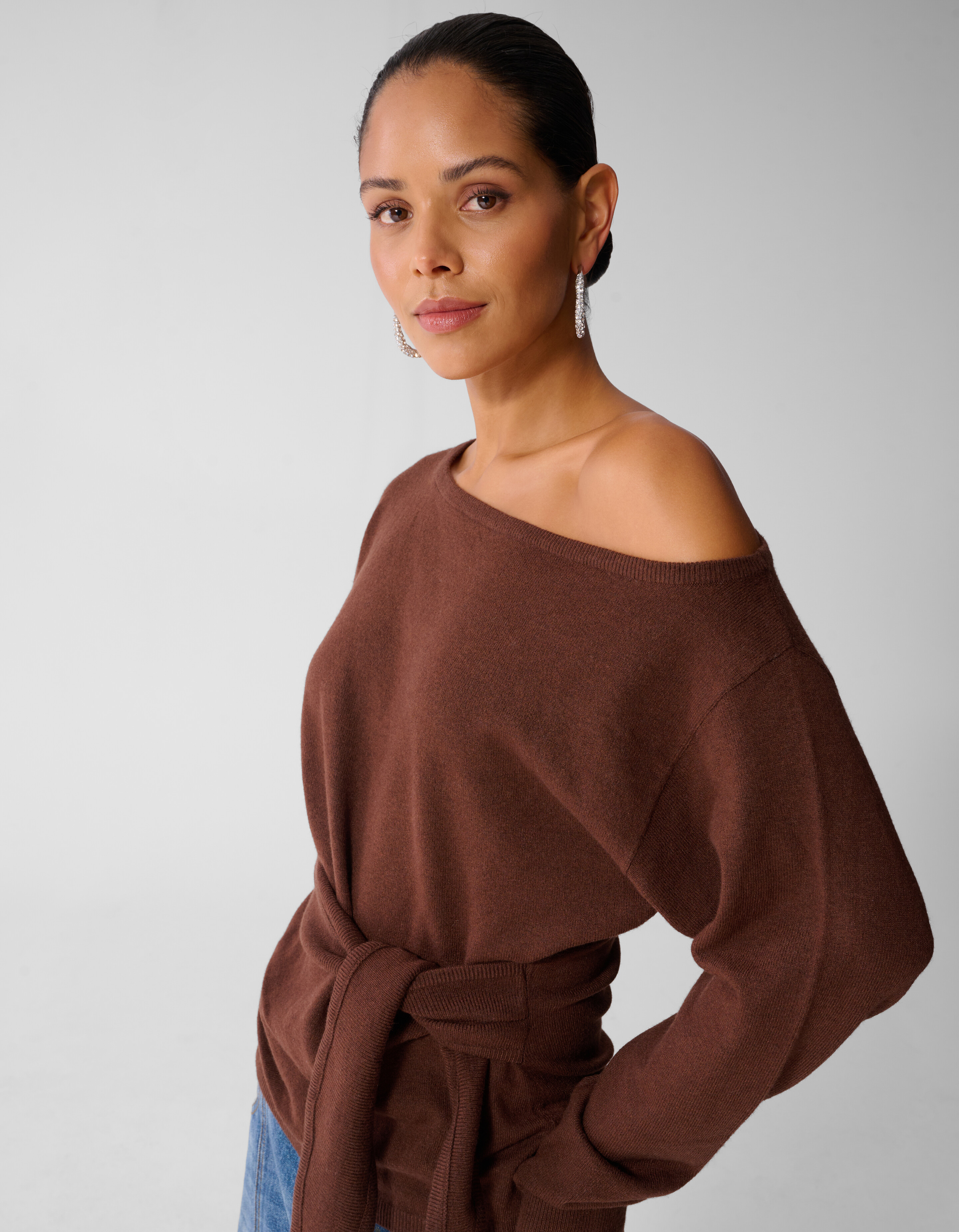 Scarf Strickpullover Braun SHOEBY WOMEN
