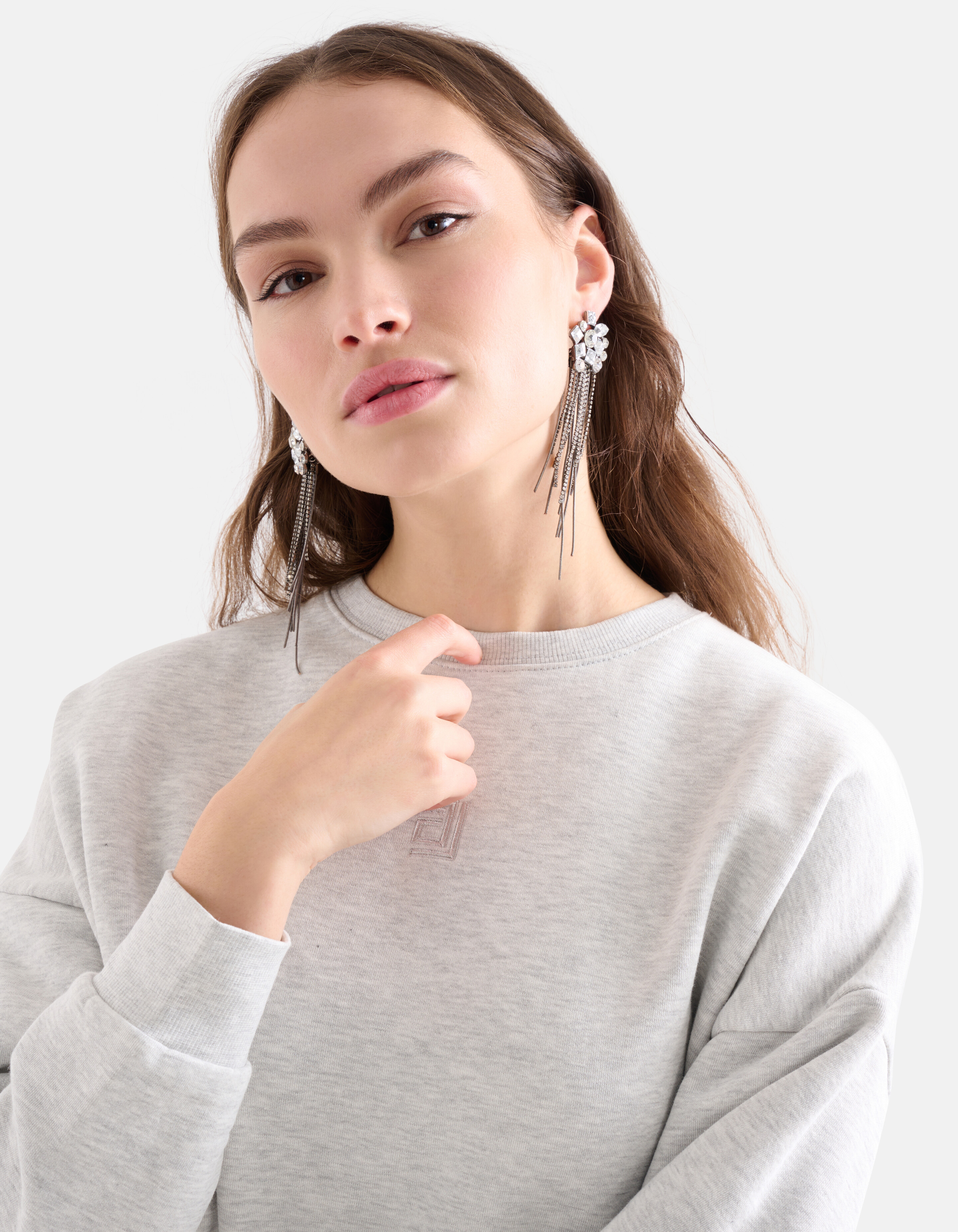 Großstein-Ohrringe Silber SHOEBY ACCESSOIRES