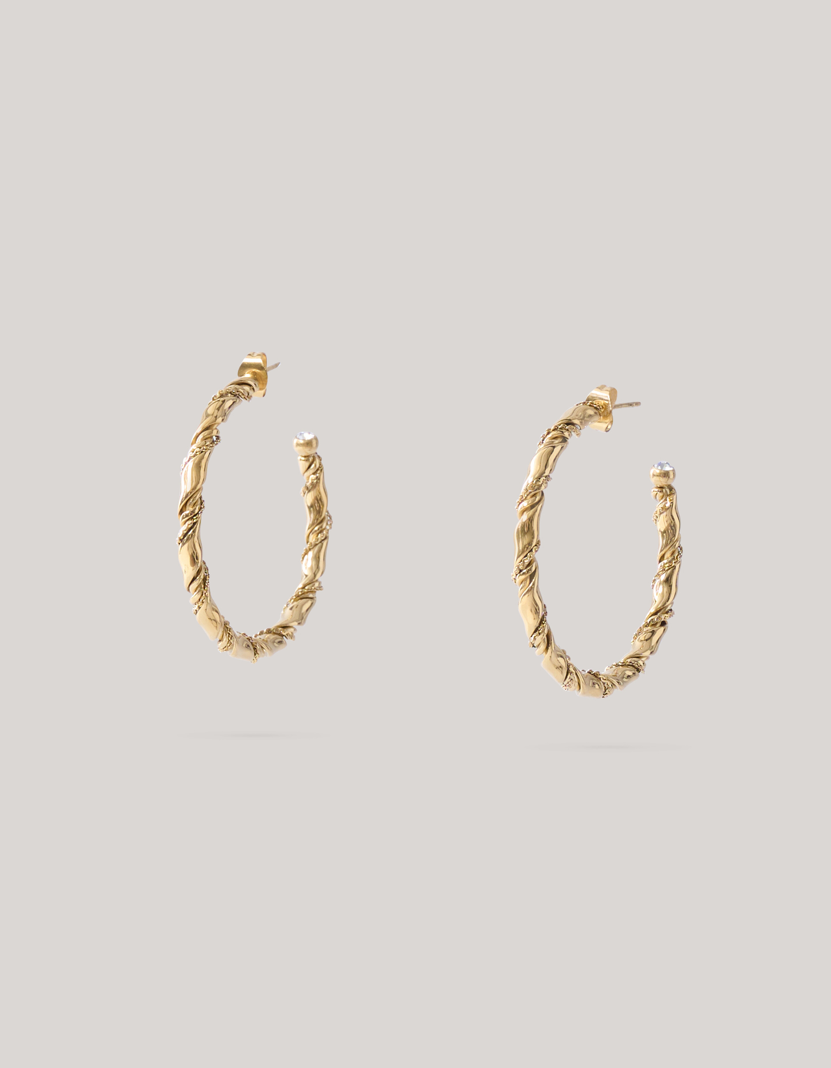 Gedrehte Reif Ohrringe Gold SHOEBY ACCESSOIRES