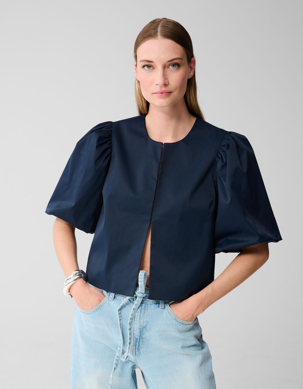Puffbluse Dunkelblau SHOEBY WOMEN