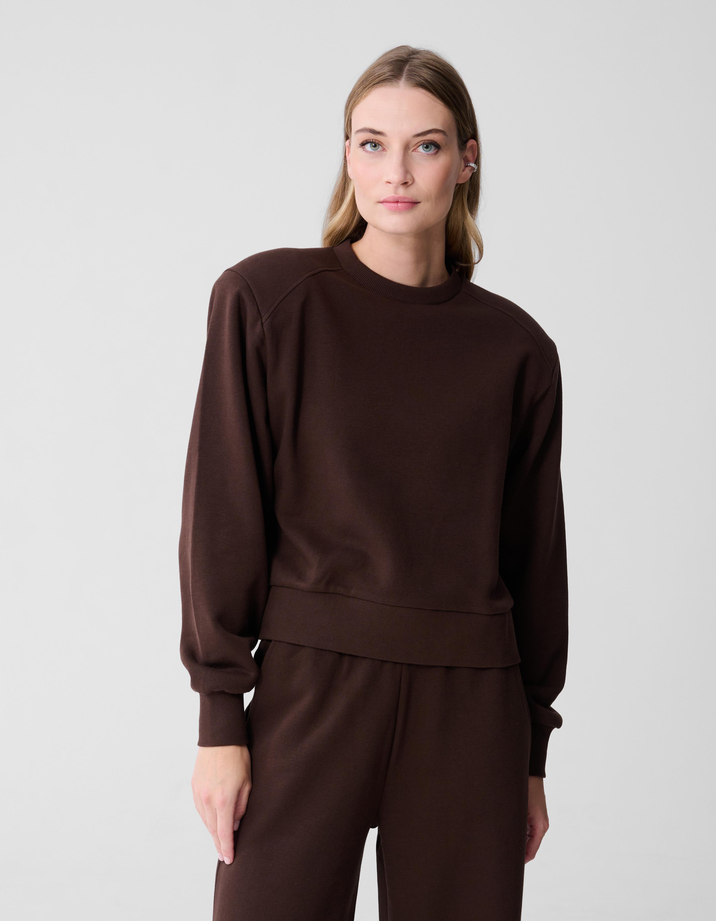 Pullover mit großen Schultern, Braun SHOEBY WOMEN